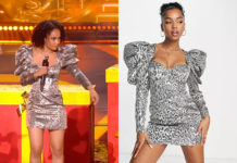 STAR ACADEMY : la mini robe de soirée en jacquard animal de Candice dans le prime du 23 décembre