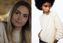 ICI TOUT COMMENCE : le pull avec fines rayures à strass de Salomé dans l’épisode 815