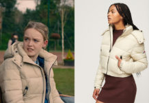 DOUBLE PIÈGE : la doudoune beige d’Abby