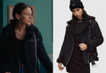 DOUBLE PIÈGE : la veste noire en cuir de mouton de Maya dans l’épisode 2