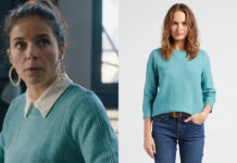 DEMAIN NOUS APPARTIENT : le pull bleu vert de Roxane dans l’épisode 1593
