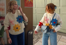 PLUS BELLE LA VIE ENCORE PLUS BELLE : le pull à grosses fleurs de Jennifer dans l’épisode 30