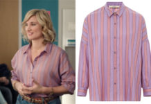 PLUS BELLE LA VIE ENCORE PLUS BELLE : la chemise à rayures violettes de Jennifer dans l’épisode 40