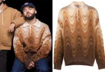 THE VOICE : le pull col polo à vagues beiges d’Oli sur le visuel