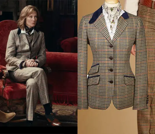 THE GENTLEMEN : tweed trousers and blazer for Lady Sabrina in S1E01