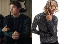 ICI TOUT COMMENCE : le Pull en maille côtelée effet natté de Jim dans l’épisode 885