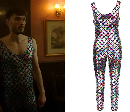 Baby reindeer : Donny’s mermaid scales jumpsuit in S1E04