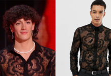 THE VOICE : la chemise noire en dentelle de Morpho dans le prime du 13 avril