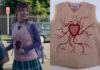 HEARTBREAK HIGH : Quinni’s centered heart with blood vessels knitted cream vest in S1E01