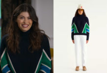 FIASCO : le pull bleu col montant d’Ingrid dans le premier épisode