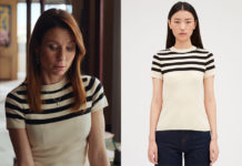 DEMAIN NOUS APPARTIENT : le pull manches courtes à rayures de Raphaëlle dans l’épisode 1697