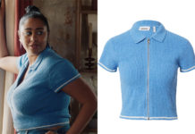 ICI TOUT COMMENCE : le petit cardigan bleu zippé de Billie dans l’épisode 950