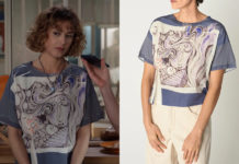 UN SI GRAND SOLEIL : le t-shirt avec imprimé abstrait de Flore dans l’épisode 1428