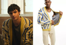 ELITE : Joel’s open cardigan with aztec boucle texture in S8E03