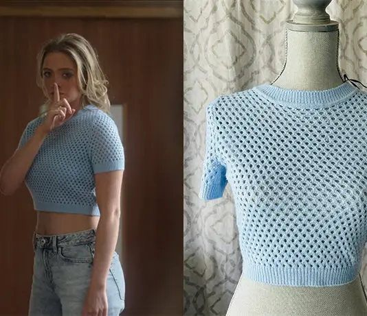 MEURTRE MODE D’EMPLOI : le top bleu en maille d’Andy dans le premier épisode