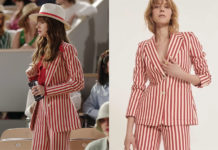 EMILY IN PARIS : Emily’s red stripes suit in S4E01