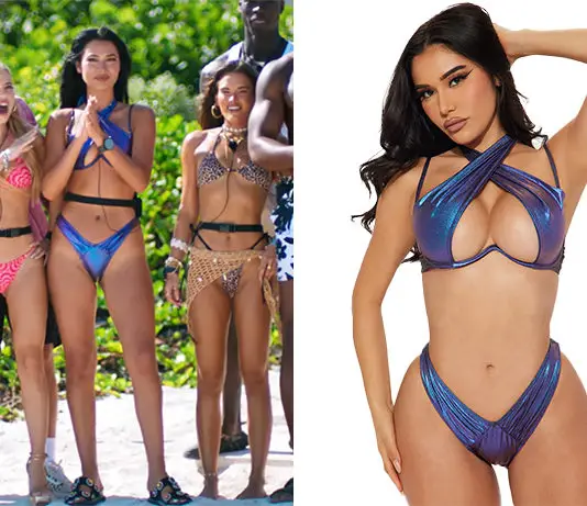 TOO HOT TO HANDLE : Katherine’s shine metallic bikini in S6E07