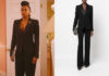 RIVALS : Cameron’s black single-breasted trouser suit in episode 2
