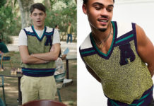 ICI TOUT COMMENCE : le débardeur en maille avec écusson lettre A de Léonard dans l’épisode 1033