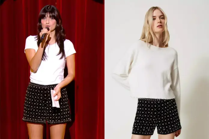 STAR ACADEMY short velours Marguerite lors prime octobre