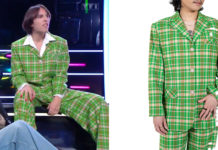 STAR ACADEMY : le costume à carreaux vert pomme de Paul lors du prime du 19 octobre