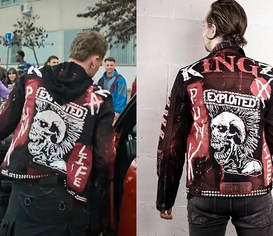ELITE : Eric’s printed studded jacket in S8E08