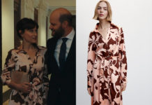 PANDORE : la robe imprimée d’Hélène dans l’épisode 2×01