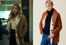 CAT’S EYES : le manteau en peau lainée de Sylia dans le premier épisode