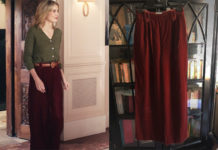 ICI TOUT COMMENCE : le pantalon de velours bordeaux de Constance dans l’épisode 1077