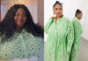 QUEER EYE : Jen’ya broderie drawstring long sleeve midi shirt dress in bright green in S9E06