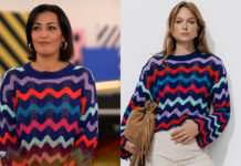 STAR ACADEMY : le pull à rayures ondulées multicolores de Karima