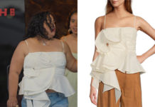 QUEER EYE : Sara’s Linen Blend Voluminous Flower Top in episode 9×09