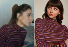 L’Histoire de ma famille : le top à col roulé rayé de Maria dans le troisième épisode