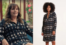 PLUS BELLE LA VIE ENCORE PLUS BELLE : la robe bleue avec un imprimé tie dye de Blanche