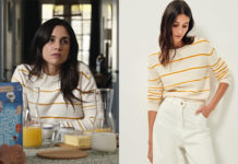 ENQUÊTE EN FAMILLE : le pull à rayures de Charline dans le premier épisode