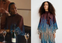 KNOKKE OFF : Jeunesse dorée : le top à rayures et lavallière de Christine dans l’épisode 2×02