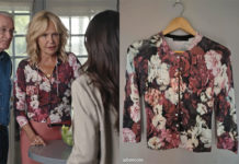 ENQUÊTE EN FAMILLE : le petit gilet à fleurs de Claire dans le premier épisode