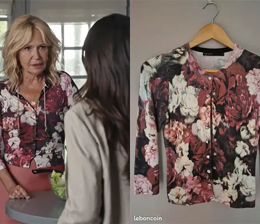 ENQUÊTE EN FAMILLE : le petit gilet à fleurs de Claire dans le premier épisode