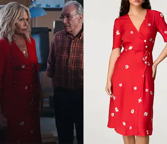 ENQUÊTE EN FAMILLE : la robe rouge de Claire dans le premier épisode