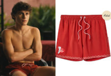 THE WHITE LOTUS : Lochlan’s red Swim Trunks in S3E03