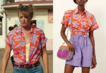 TROPIQUES CRIMINELS : la chemise orange, nouée à la taille, de Gaelle dans l’épisode 6×08