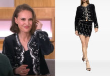 C à vous : l’ensemble noir et argent de Natalie Portman