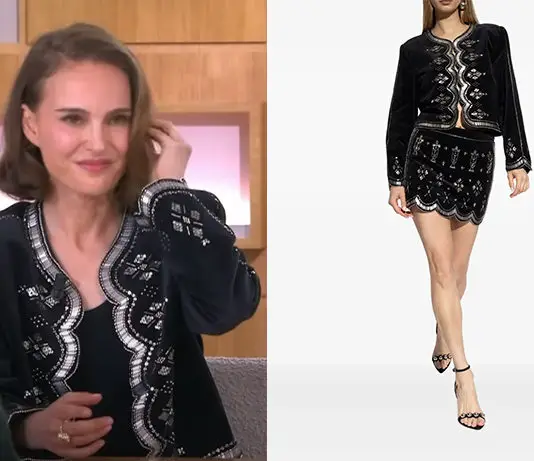 C à vous : l’ensemble noir et argent de Natalie Portman