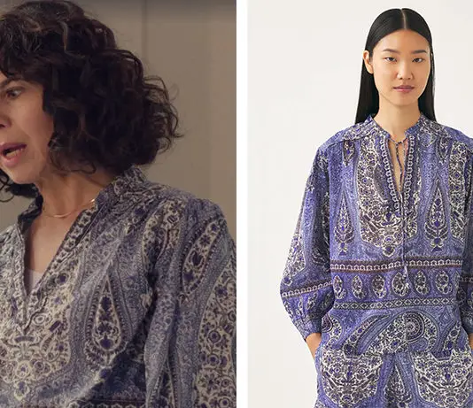 Plus belle la vie encore plus belle : la blouse imprimé cachemire de Viviane Brudet dans l’épisode 334