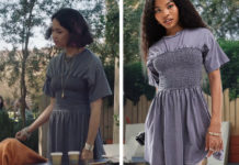 ICI TOUT COMMENCE : la robe bleue au buste froncé d’Emi dans l’épisode 1198