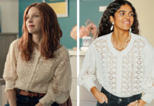 PLUS BELLE LA VIE ENCORE PLUS BELLE : le petit cardigan écru ajouré de Léa dans l’épisode 351