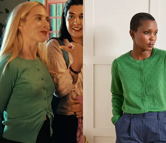 Diary of a Ditched Girl: Amanda’s Green Plumetis Cardigan in Episode 1×03