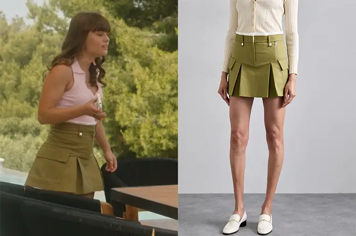 TOUT POUR LUMIÈRE jupe trapèze kaki Baya dans l’épisode