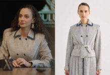 L’Héritière et l’Ambitieux : la veste gris et bleu de Berna dans le deuxième épisode