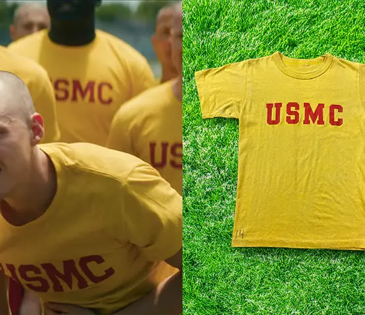 BOOTS : Vintage yellow marine corps t-shirt